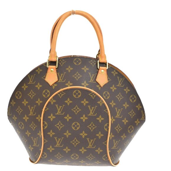 LOUIS VUITTON LV Logos Ellipse MM Hand Bag Monogram Leather Brown M51126 50RL382 - Picture 1 of 15